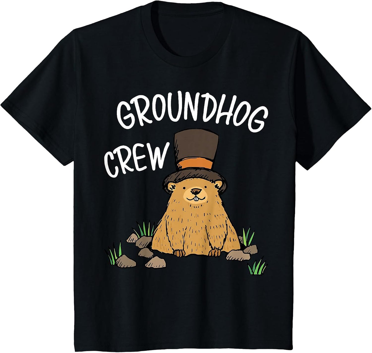 Funny Groundhog Day Groundhog Crew for Kids T-Shirt - Black