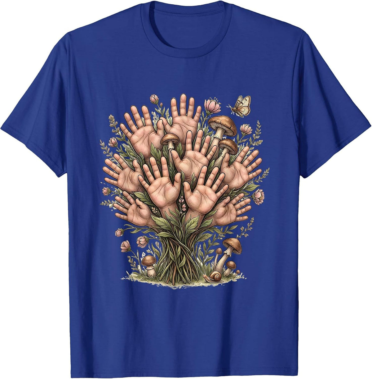 Men's Preschool Teacher Little Hands Paint Print T-Shirt - Royal Blue