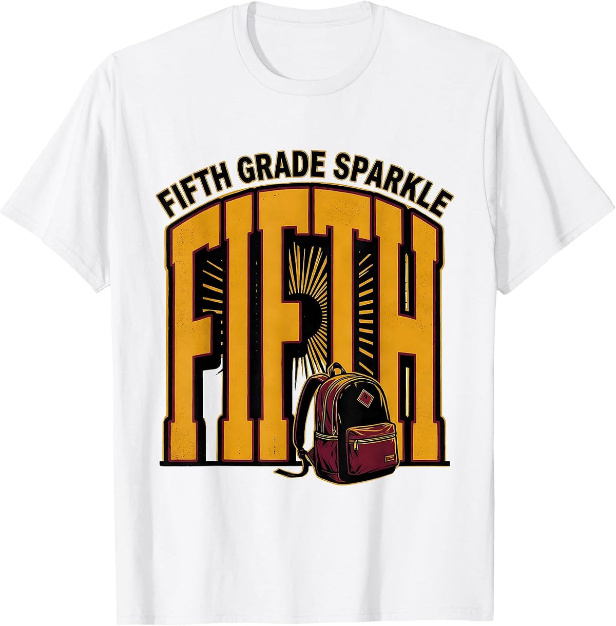 Men's Fifth Grade Sparkle Retro Back To School 5th Grade Kids T-Shirt - White