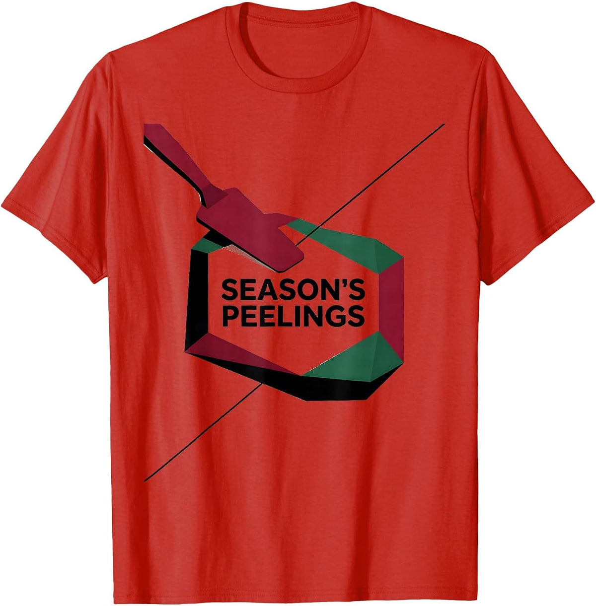 Men's Season's Peelings Editorial Conceptual Esthetician T-Shirt - Red