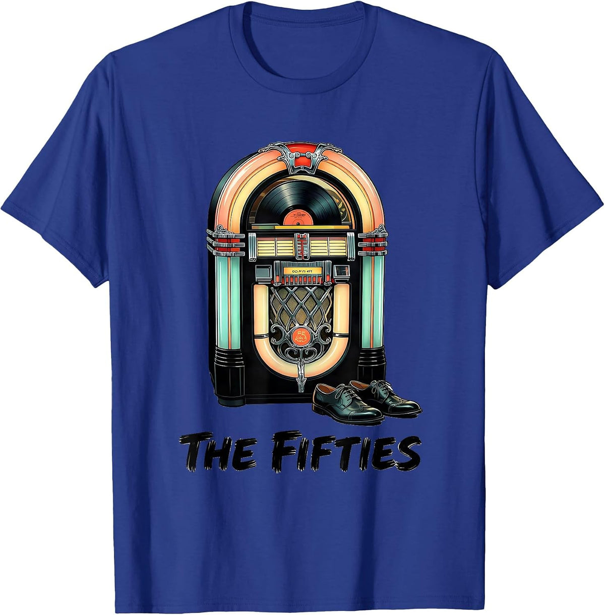 The Fifties 1950s Sock Hop Rockabilly Party Dance Retro T-Shirt - Royal Blue