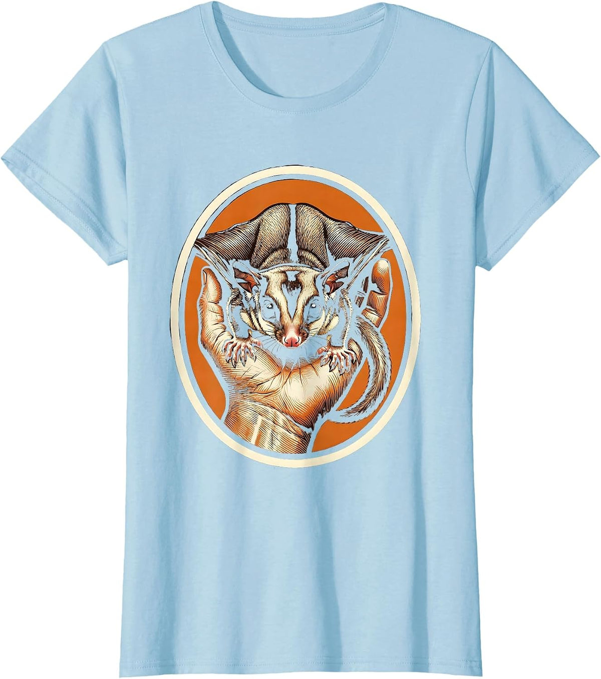 Women's Sugar Glider Bold Outline Pet Lover Humor T-Shirt - Baby Blue