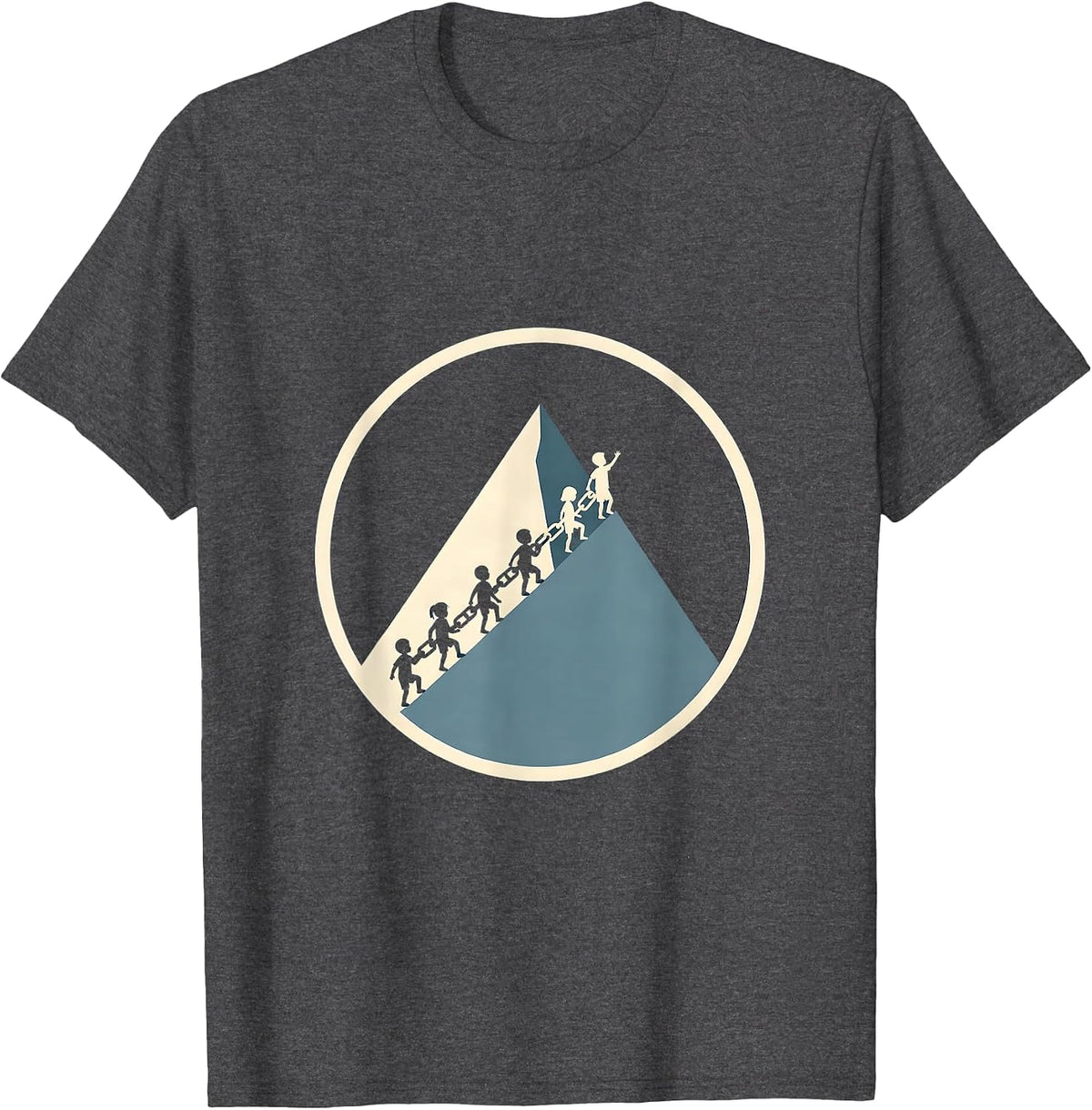 Special Education Diverse Kids Climbing Mountain Together T-Shirt - Dark Heather Grey