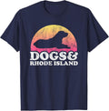 Dogs and Rhode Island Men's or Women's Dog T-Shirt - Navy Blue