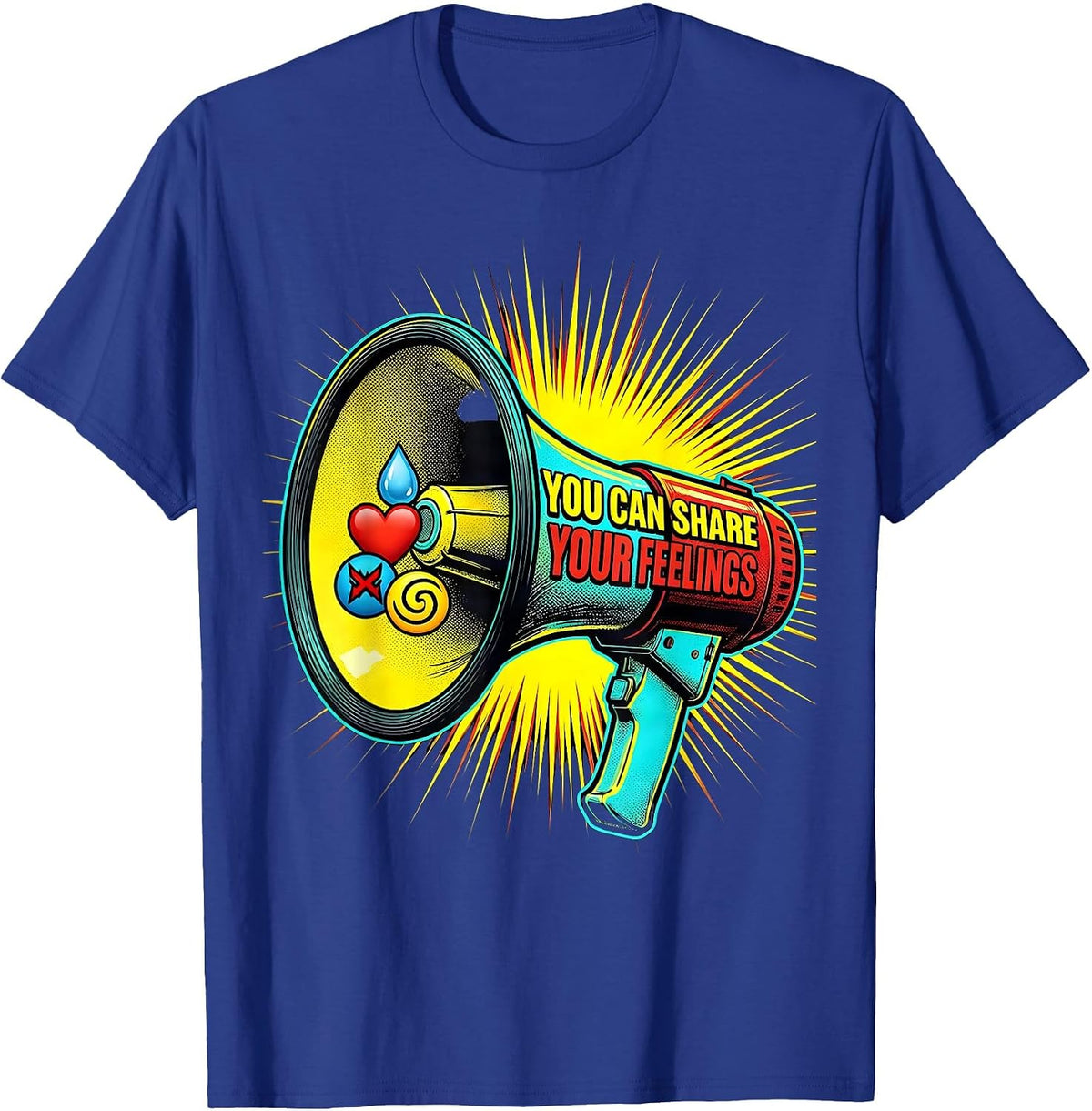 You Can Share Your Feelings Pop Art Mental Health Counselor T-Shirt - Royal Blue