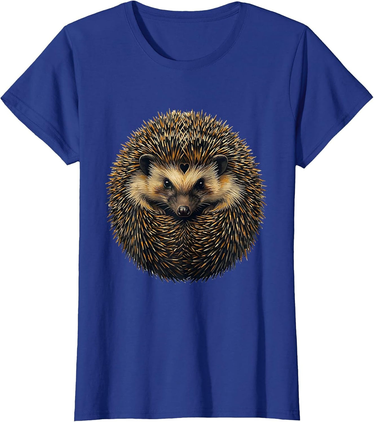 Women's Hedgehog Curl Ball Cute Animal Humor Gift T-Shirt - Royal Blue
