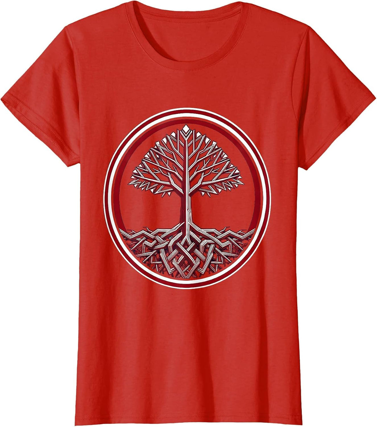 Dyslexia Awareness Tree Roots Tangled Letters Art T-Shirt - Red