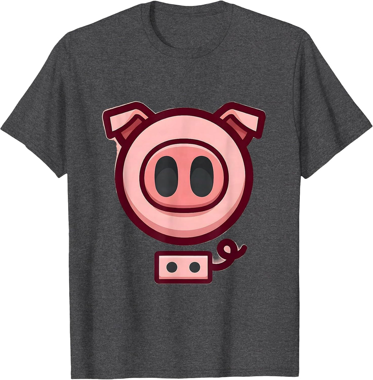 Men's Pig Snout Costume Funny Pig Lover Halloween Humor T-Shirt - Dark Heather Grey
