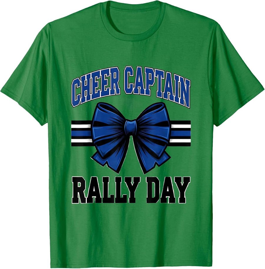 Men's Cheer Captain Rally Day Sport Cheerleader Cheer Squad Game T-Shirt - Kelly Green