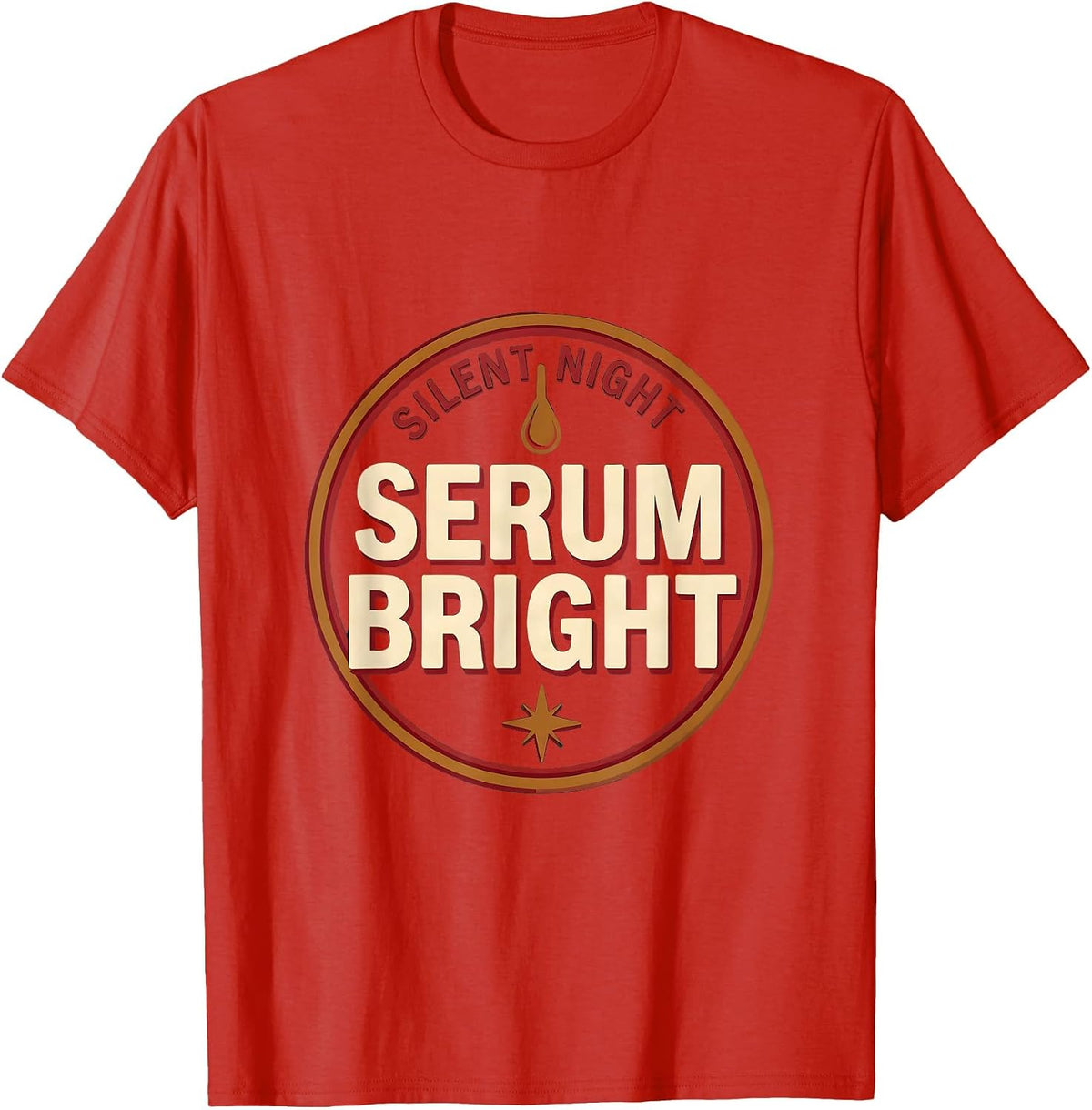 Men's Silent Night Serum Bright Funny Esthetician Dermatology T-Shirt - Red