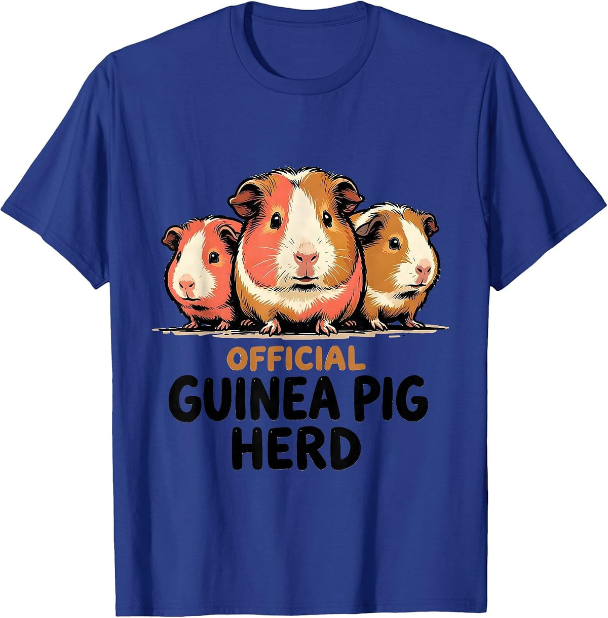 Official Guinea Pig Herd Funny Guinea Pig Lover Humor T-Shirt - Royal Blue