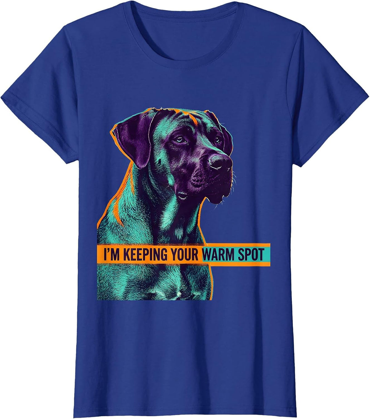 Women's I’m Keeping Your Warm Spot Rhodesian Ridgeback Dog Owner T-Shirt - Royal Blue