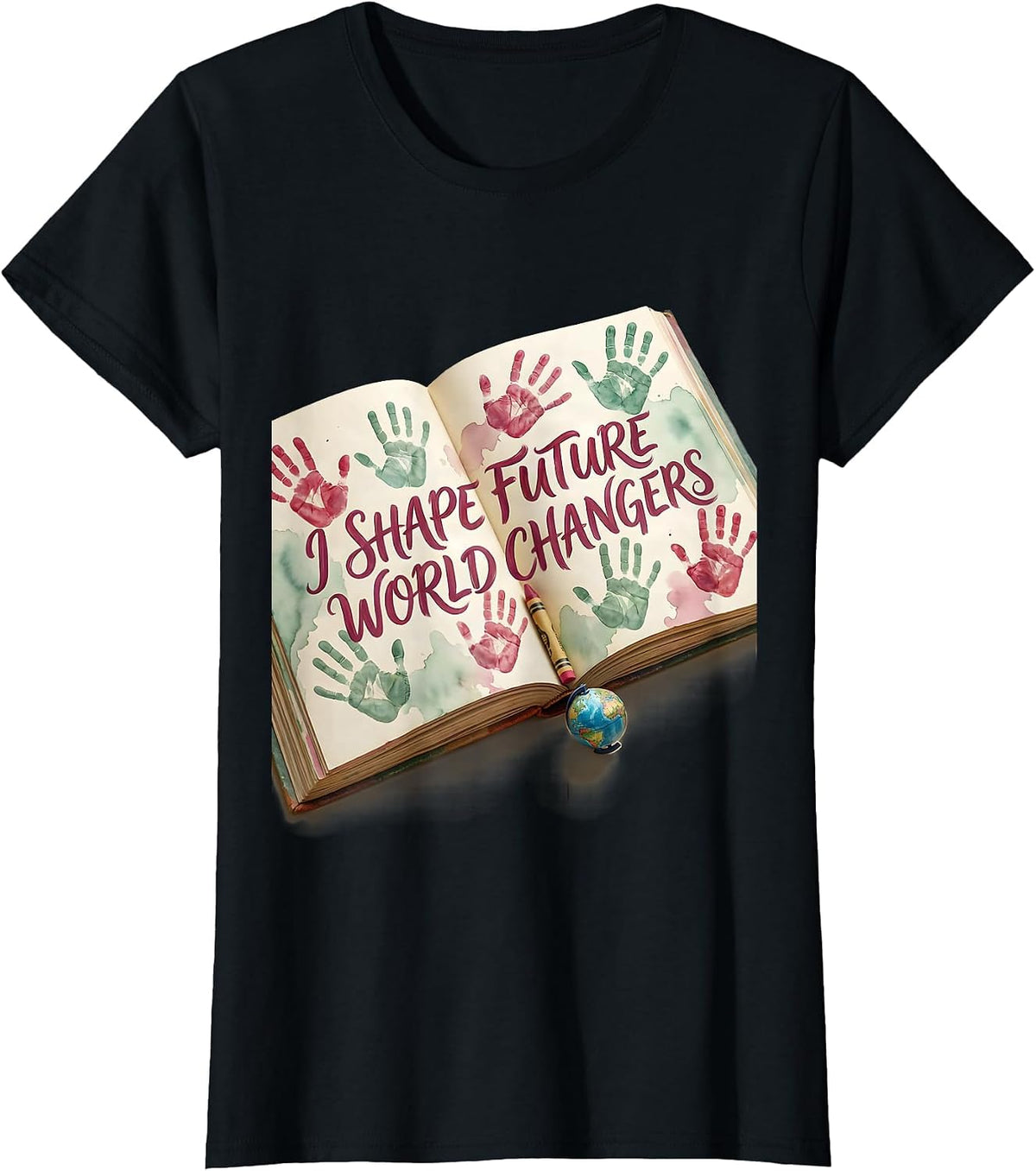 Women's I Shape Future World Changers PreK Teacher T-Shirt - Black
