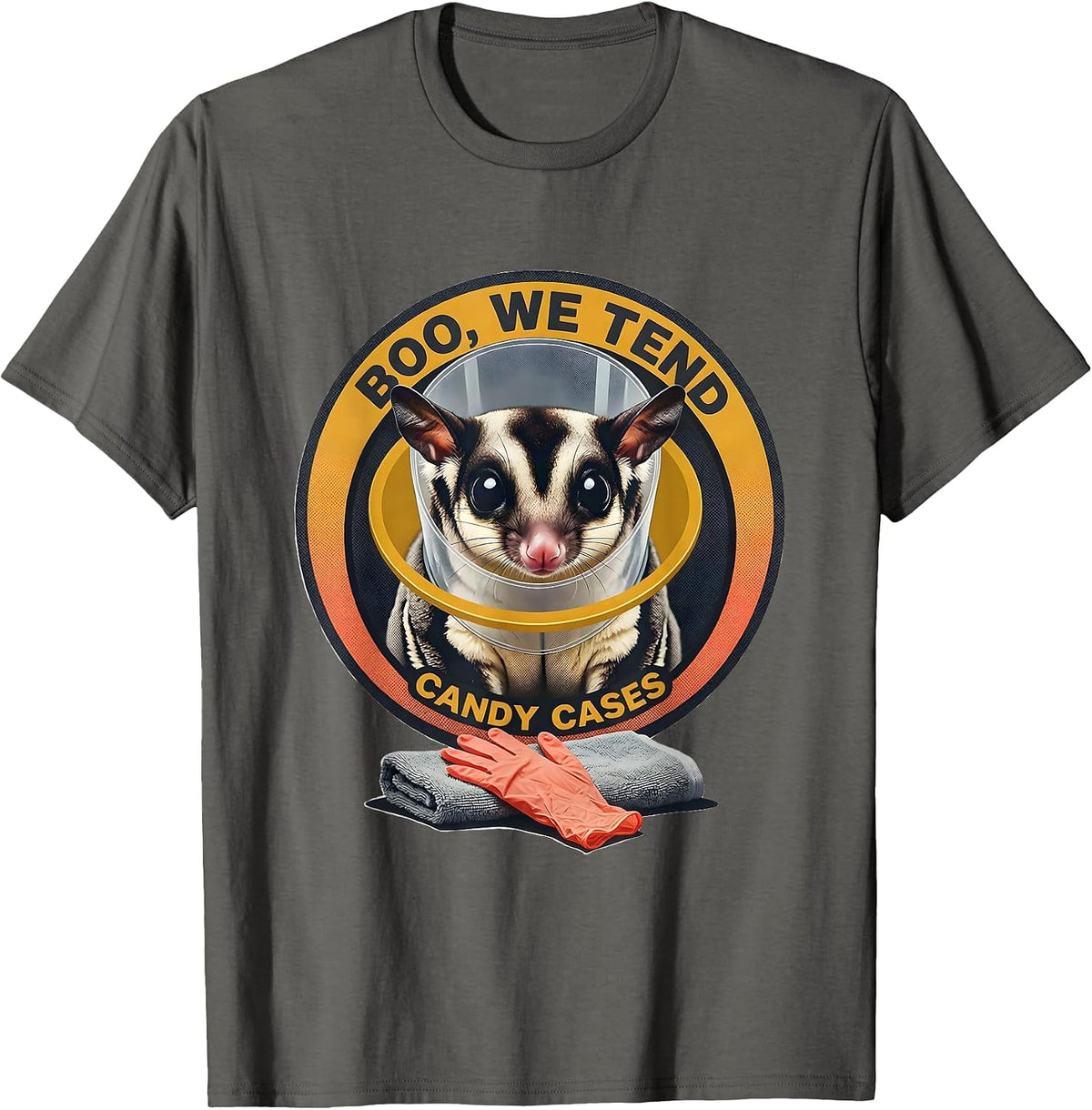 Men's Boo We Tend Candy Cases Funny Vet Tech Halloween Workplace T-Shirt - Asphalt Grey