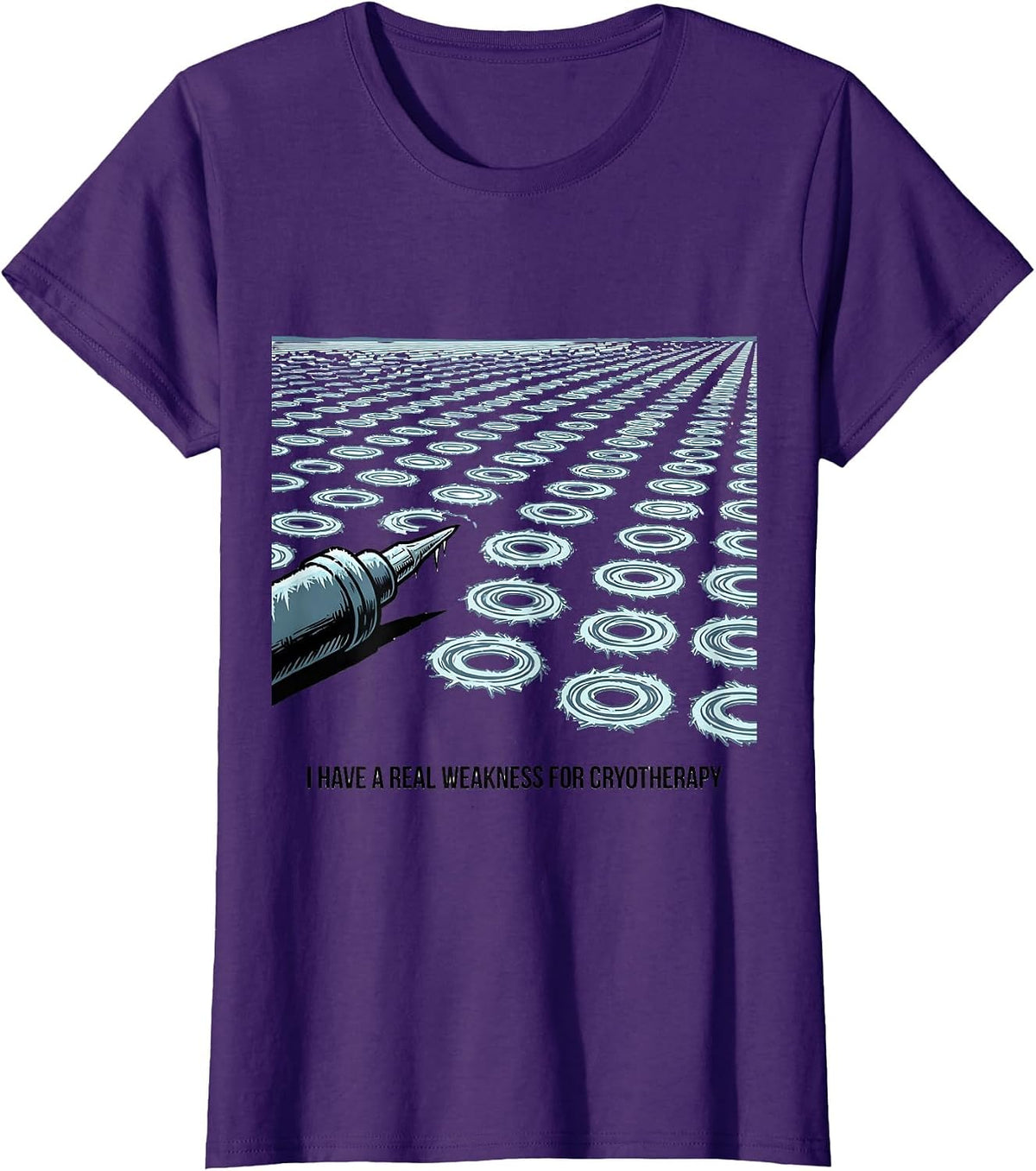 Women's I Have A Real Weakness For Cryotherapy Funny Esthetician T-Shirt - Purple