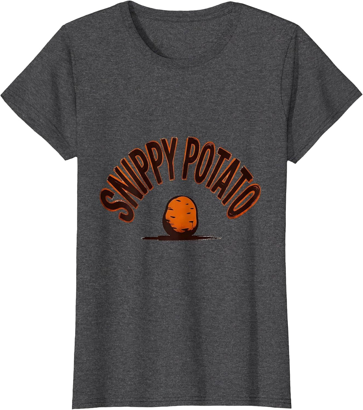 Women's Snippy Potato Funny Grouchy Potato Sweet Potato Couple T-Shirt - Dark Heather Grey