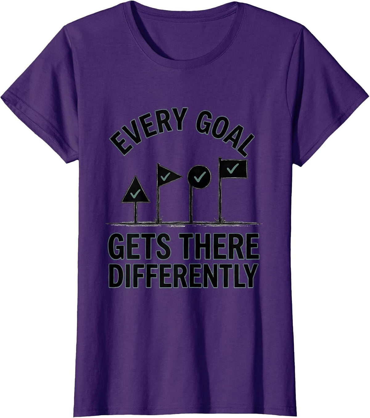 Women's Every Goal Gets There Differently Special Education Teacher T-Shirt - Purple