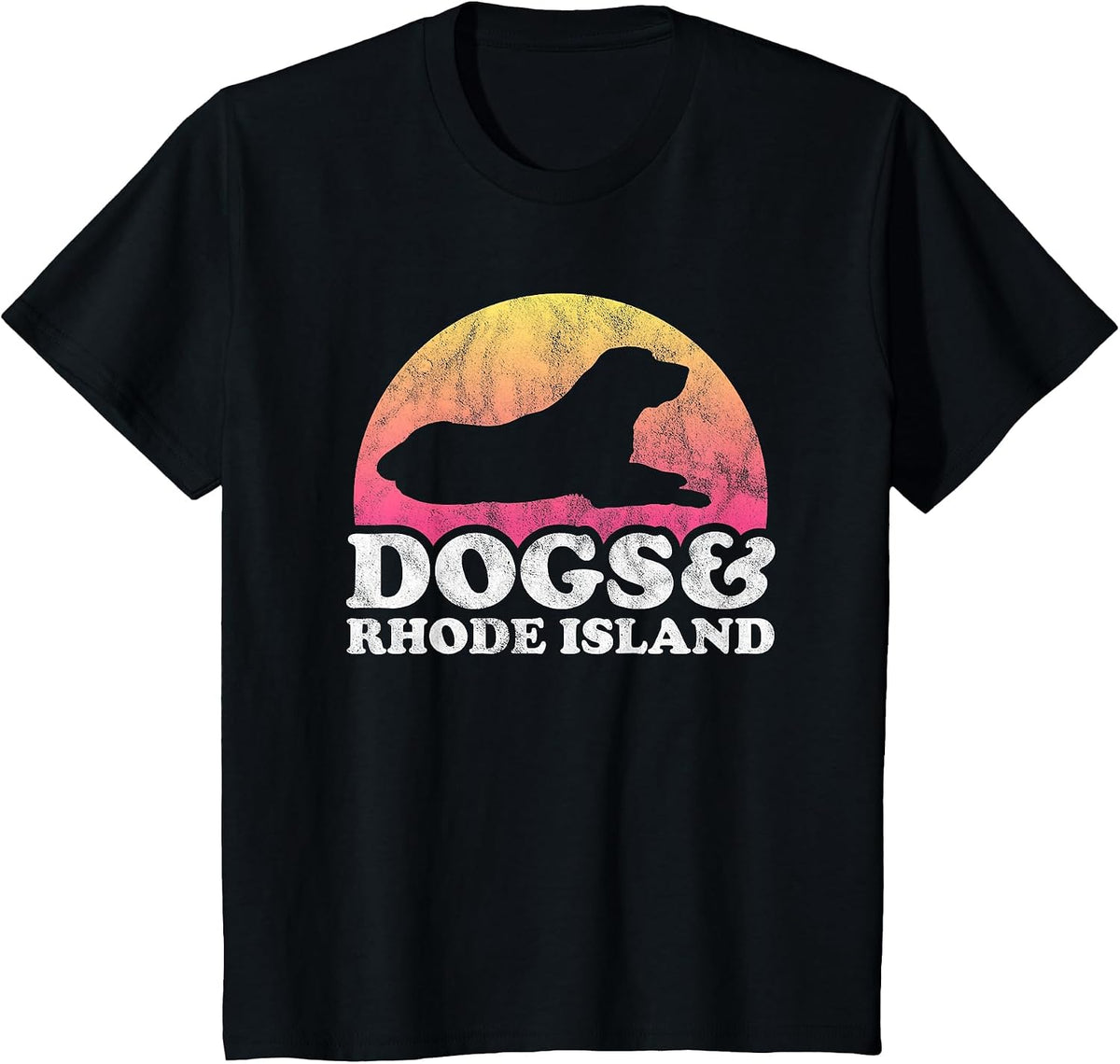Dogs and Rhode Island Men's or Women's Dog T-Shirt - Black