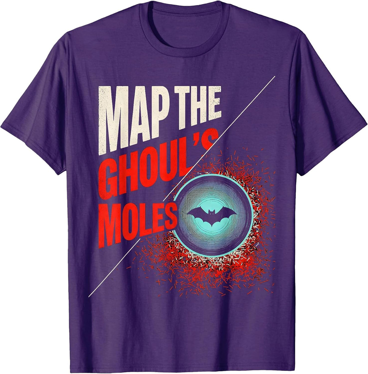 Map The Ghoul's Moles New Wave Dermatology Halloween Humor T-Shirt - Purple