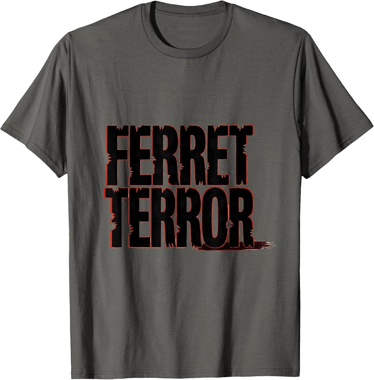Men's Ferret Terror Funny Ferret Lover Gift Kid T-Shirt - Asphalt Grey