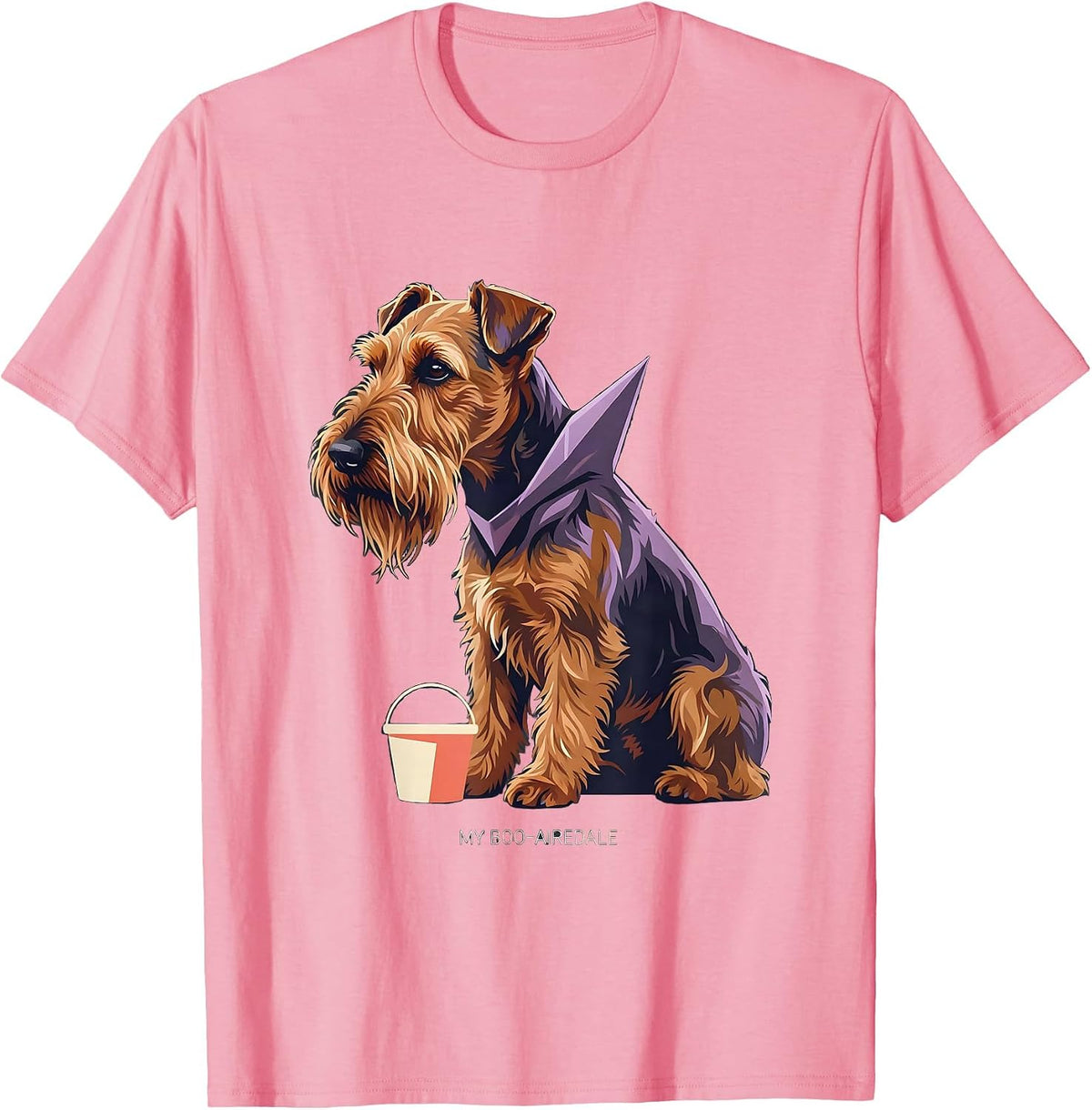Men's My Boo-Airedale Funny Airedale Terrier Dog Lover Halloween T-Shirt - Pink