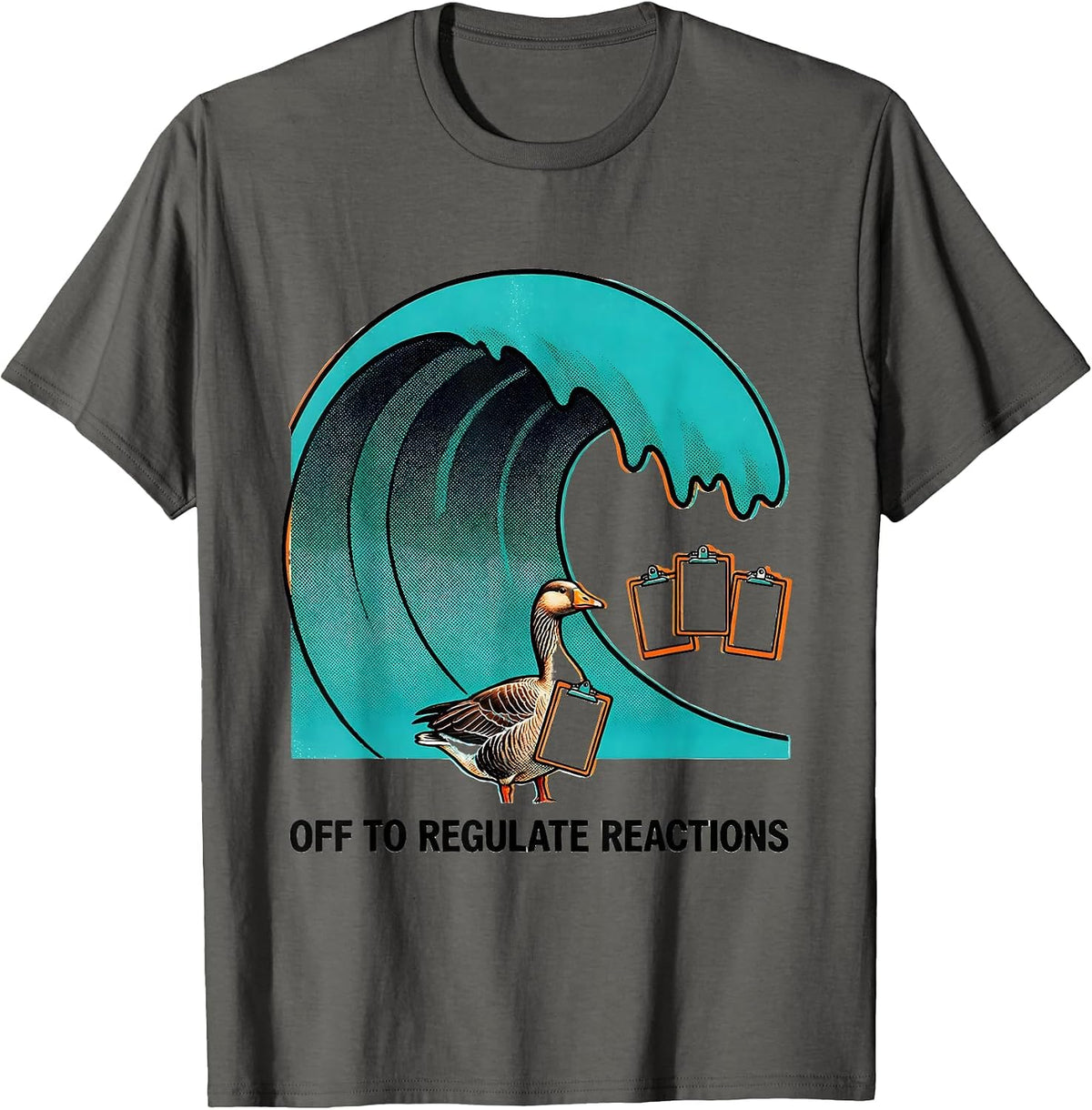 Off To Regulate Reactions Funny Mental Health Counselor T-Shirt - Asphalt Grey