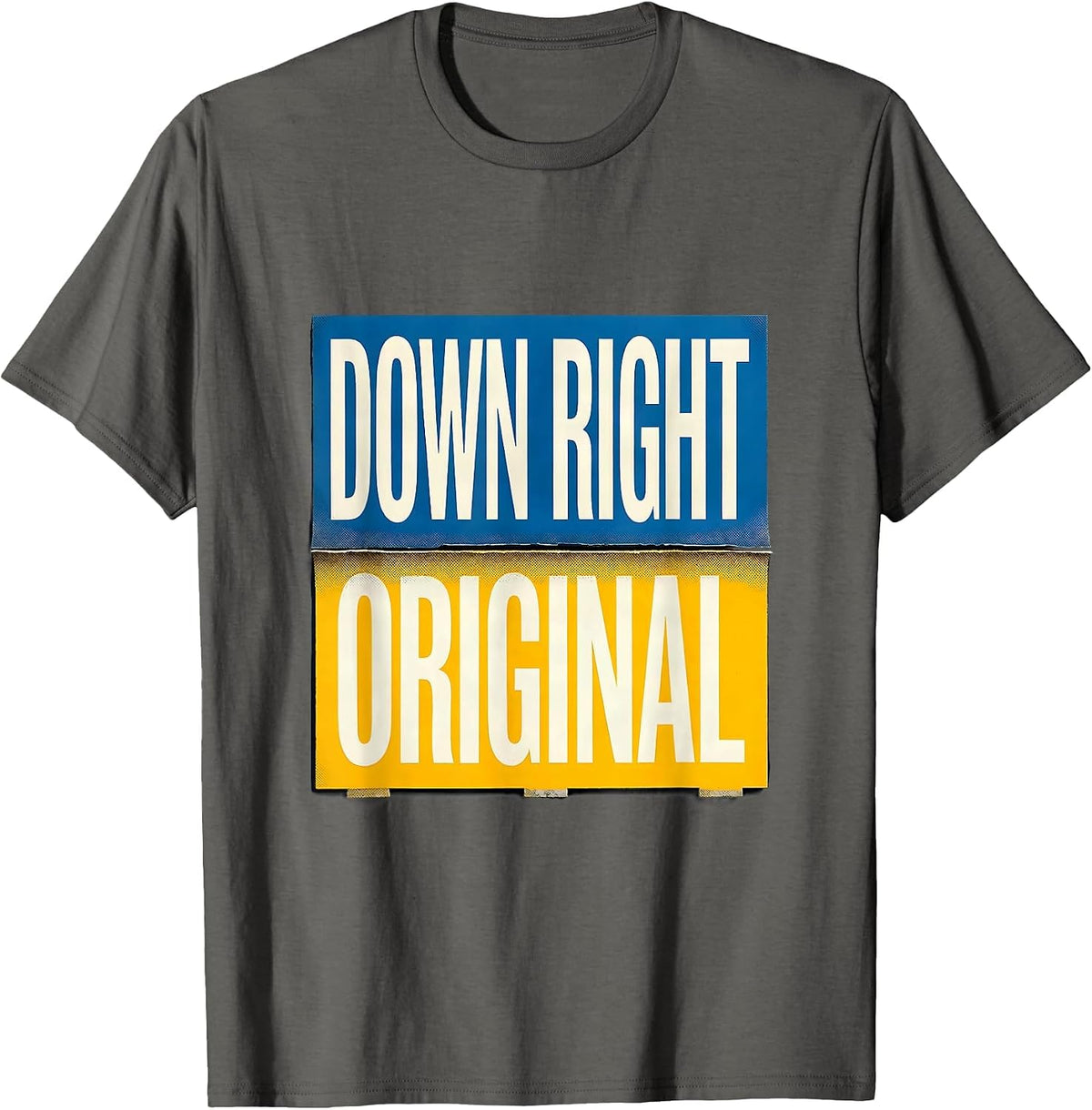 Men's Down Right Original Heartfelt Down Syndrome Awareness Family T-Shirt - Asphalt Grey