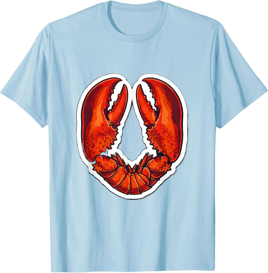 Men's Crossed Lobster Claws Graphic Design T-Shirt - Baby Blue