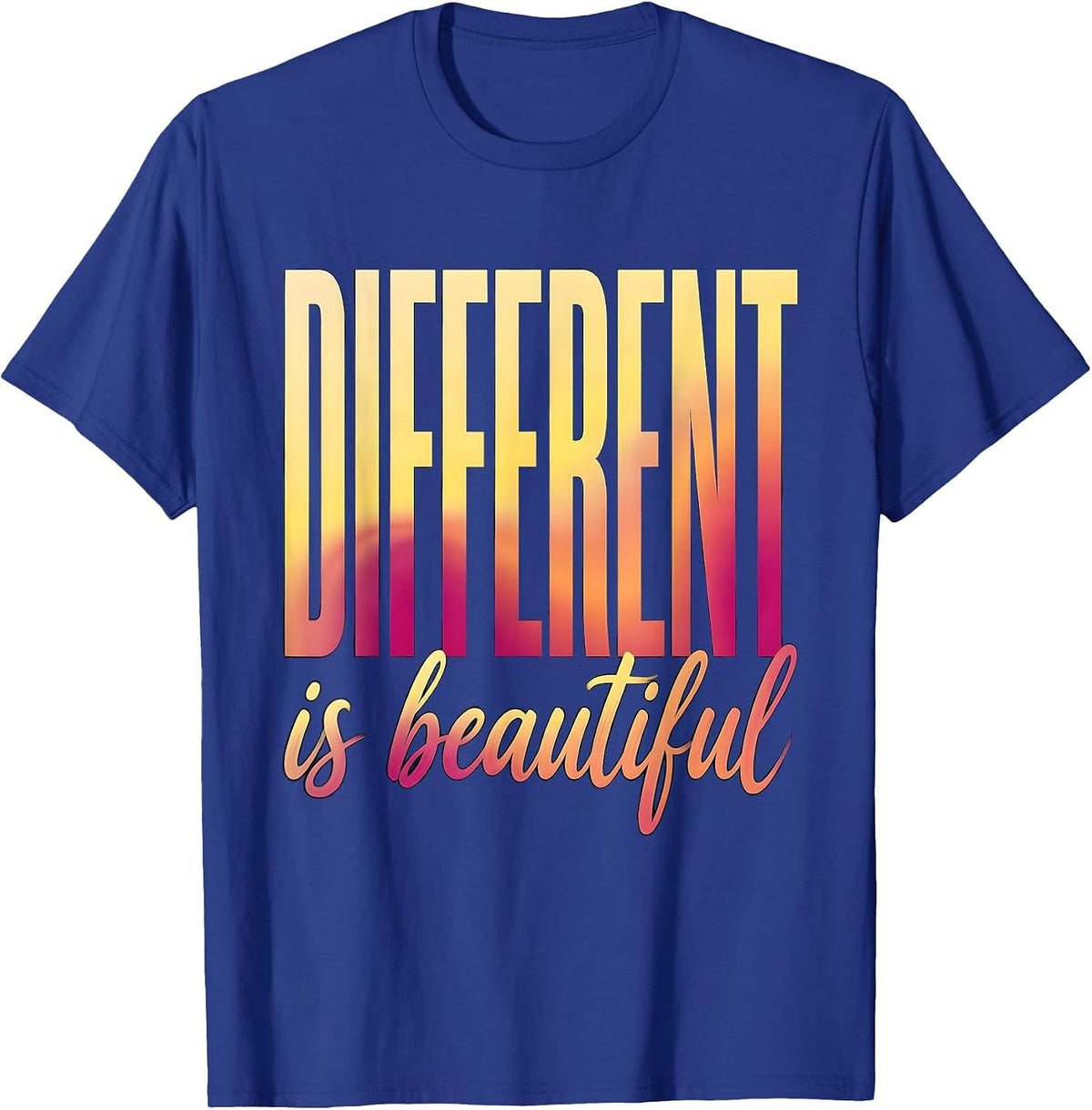 Different Is Beautiful Down Syndrome Awareness Design T-Shirt - Royal Blue