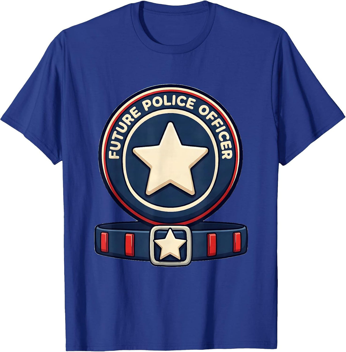 Future Police Officer Kids Police Costume Play Birthday T-Shirt - Royal Blue
