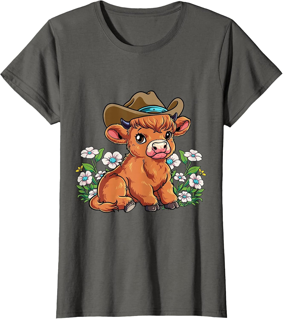 Highland Cow T-Shirt - Asphalt Grey