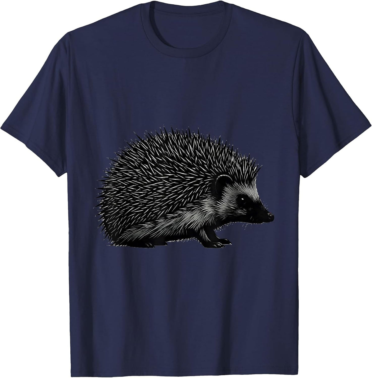 Hedgehog Silhouette Funny Squirrel And Hedgehog Novelty T-Shirt - Navy Blue