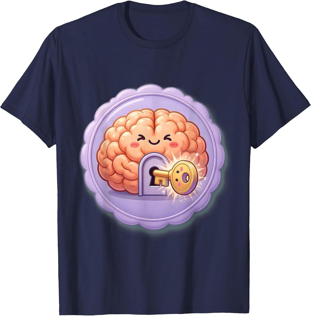 Unlocking the Mind Special Education Teacher Gift T-Shirt - Navy Blue