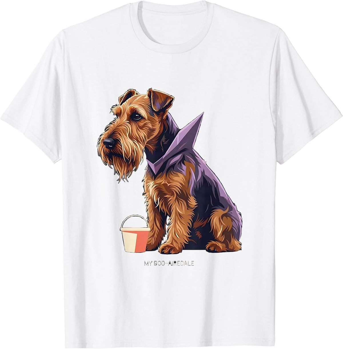 Men's My Boo-Airedale Funny Airedale Terrier Dog Lover Halloween T-Shirt - White