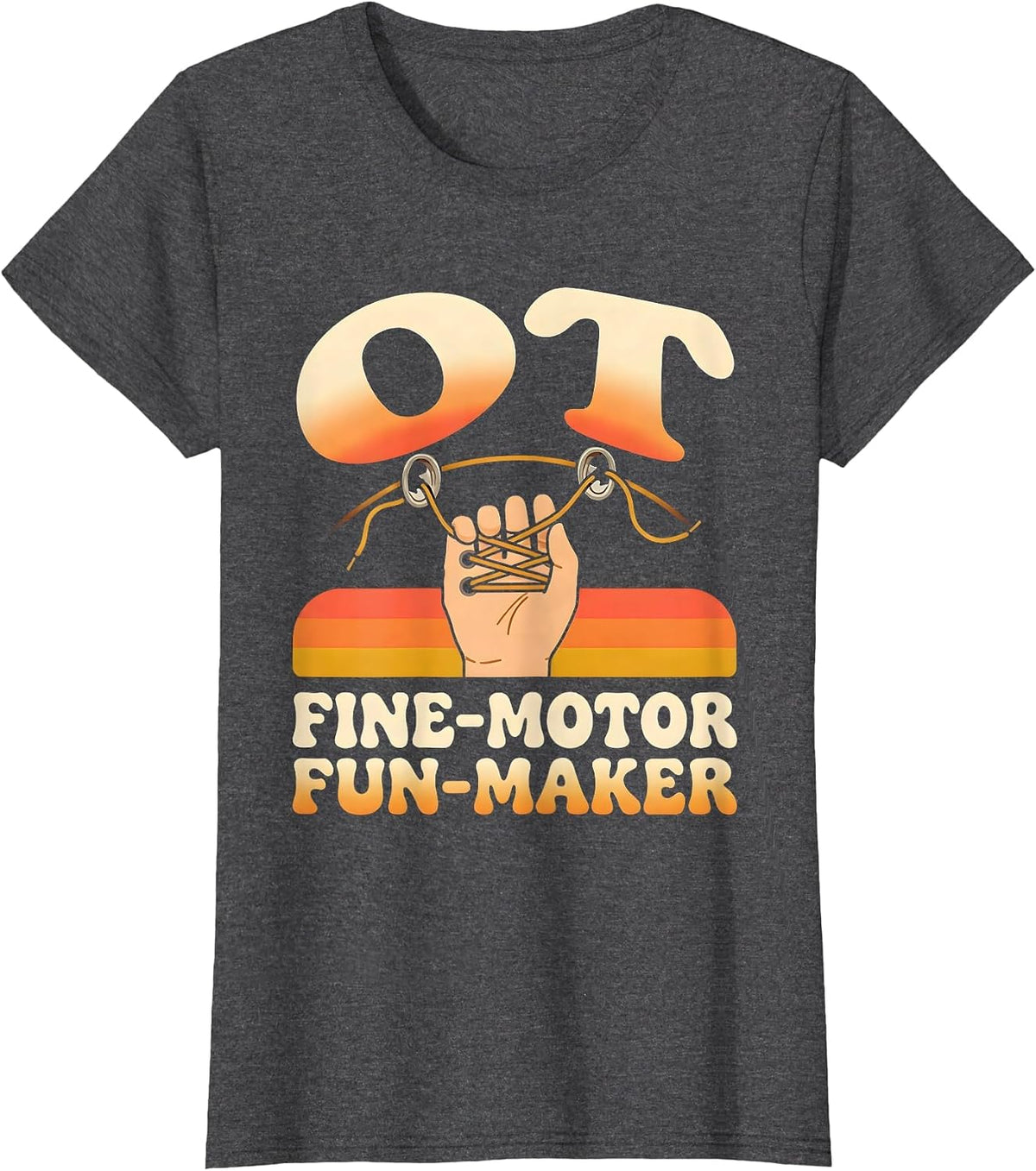 Women's OT Fine-Motor Fun-Maker Retro Occupational Therapy T-Shirt - Dark Heather Grey