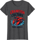 Mademark Crawfish & Seafood T-Shirt - Dark Heather Grey-crawfish Culture Runs Deeper Louisiana