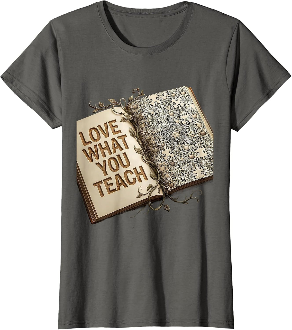 Women's Love What You Teach Special Education Design T-Shirt - Asphalt Grey