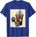 No Sugar Two Straws Funny Pitbull Drinking Iced Coffee Meme T-Shirt - Royal Blue