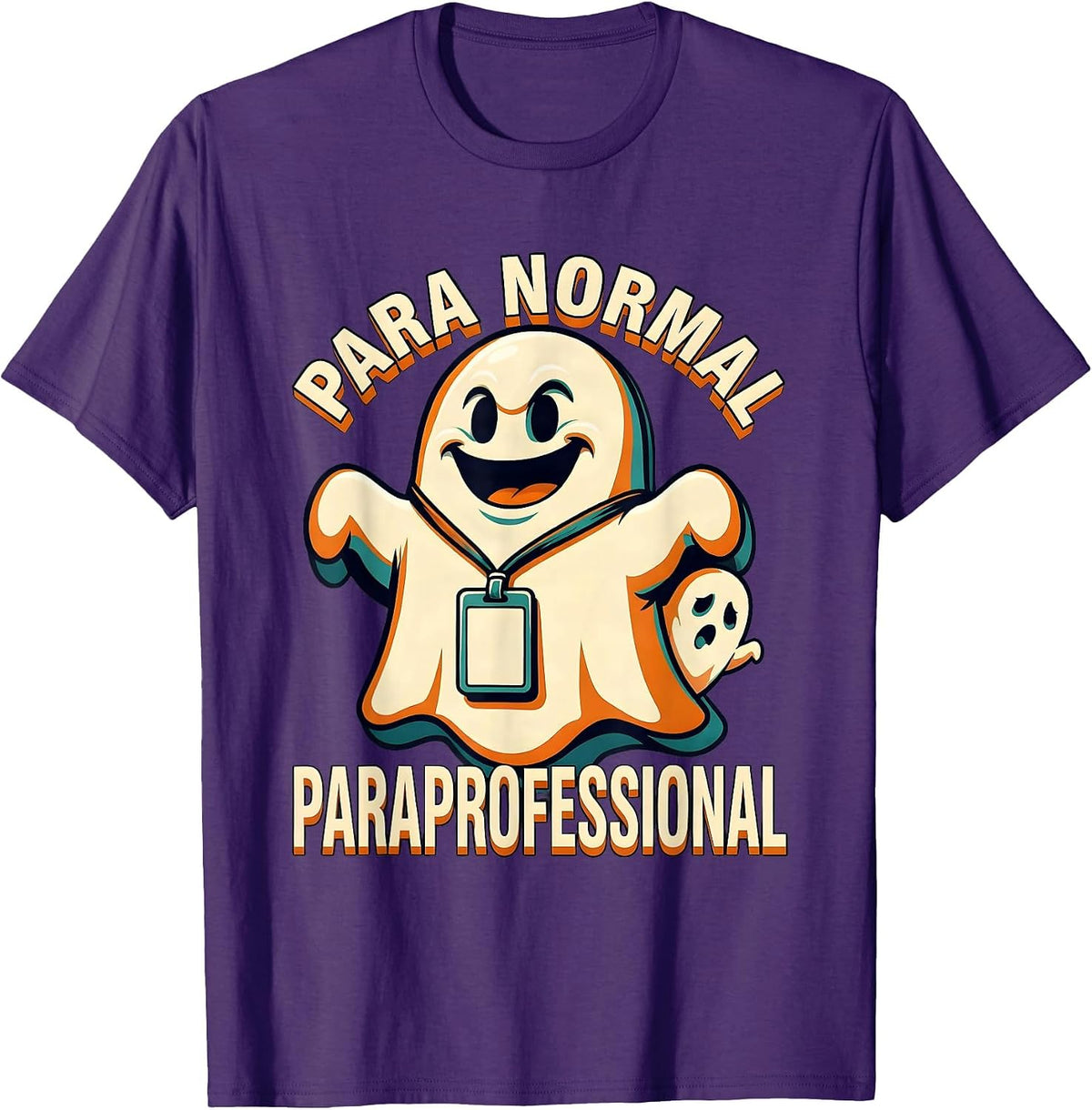 Men's Para Normal Paraprofessional Ghost Halloween SpEd Teacher T-Shirt - Purple