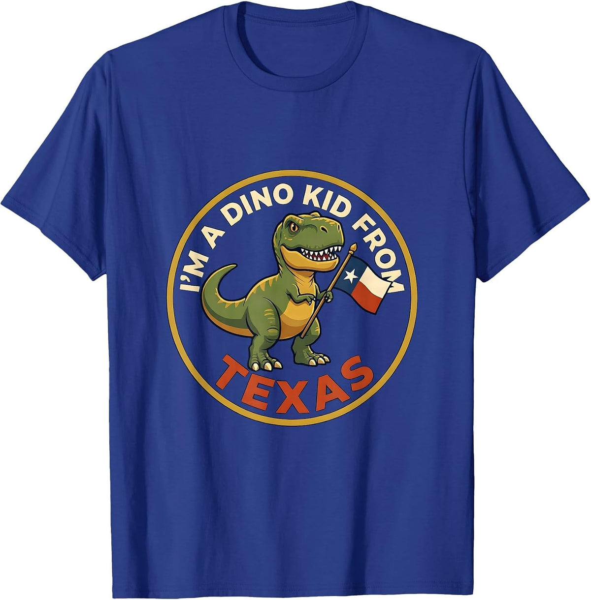 I'm a Dino Kid From Texas Funny Dinosaur Lover Texas Pride T-Shirt - Royal Blue