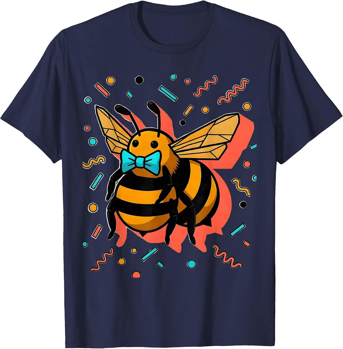 Dapper Bee in Tuxedo Bow Tie Autism Awareness T-Shirt - Navy Blue