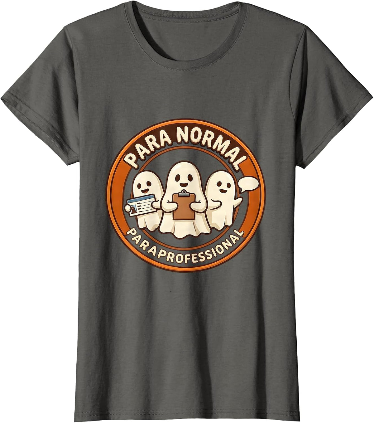 Women's Para Normal Paraprofessional Ghost Sped Teacher Aide T-Shirt - Asphalt Grey