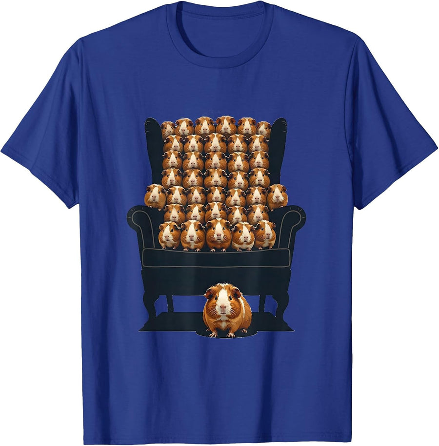 Guinea Pig Chair Funny Cavy Owner Humor T-Shirt - Royal Blue