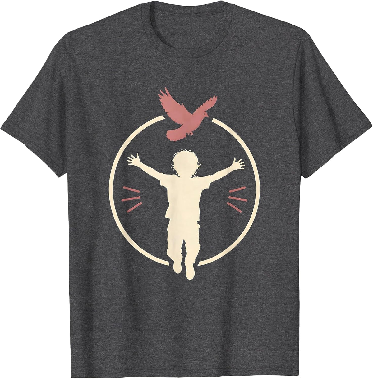 Down Syndrome Awareness Joyful Leap Illustration T-Shirt - Dark Heather Grey