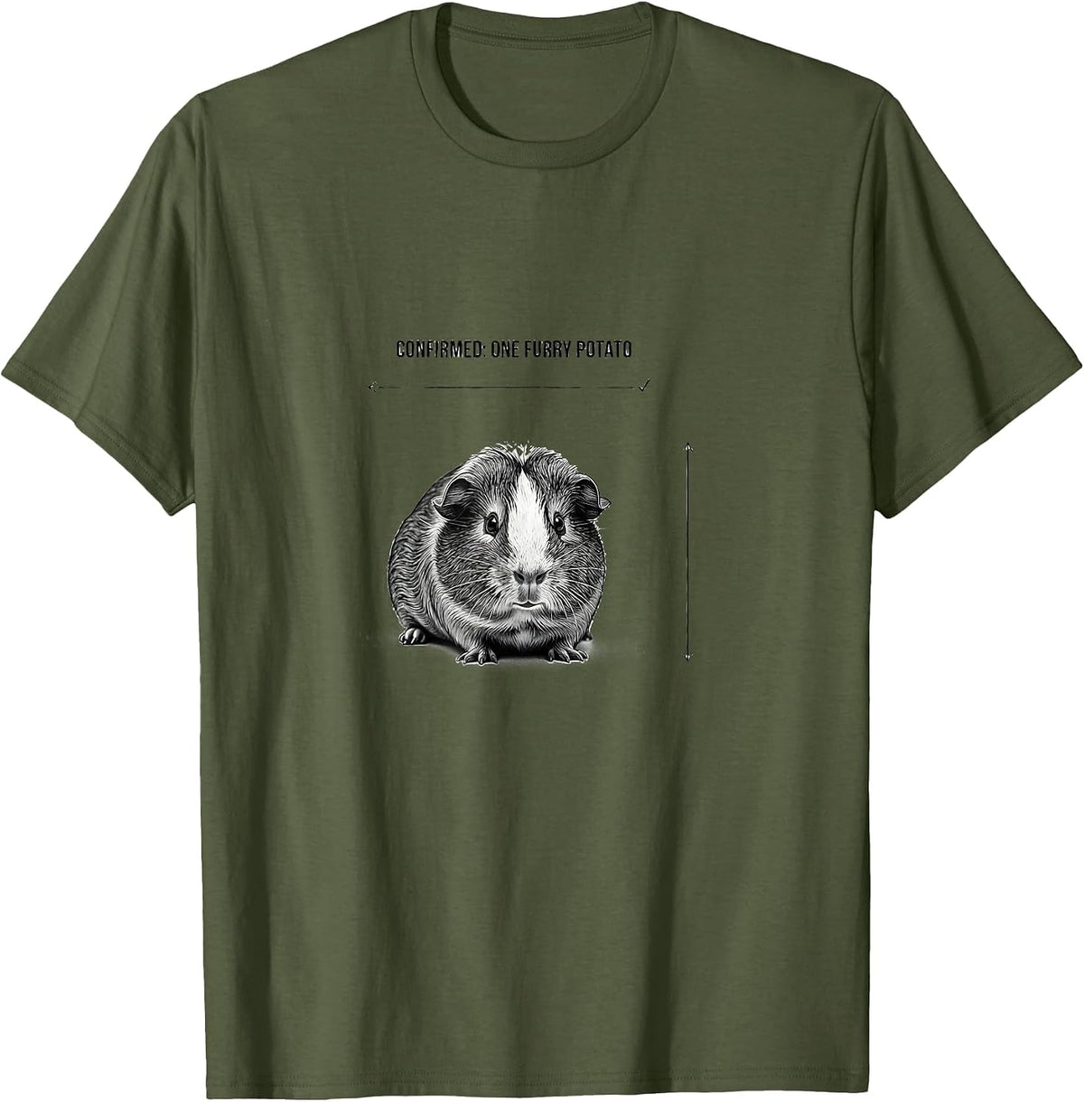 Confirmed: One Furry Potato Funny Guinea Pig Lover Humor T-Shirt - Olive Green