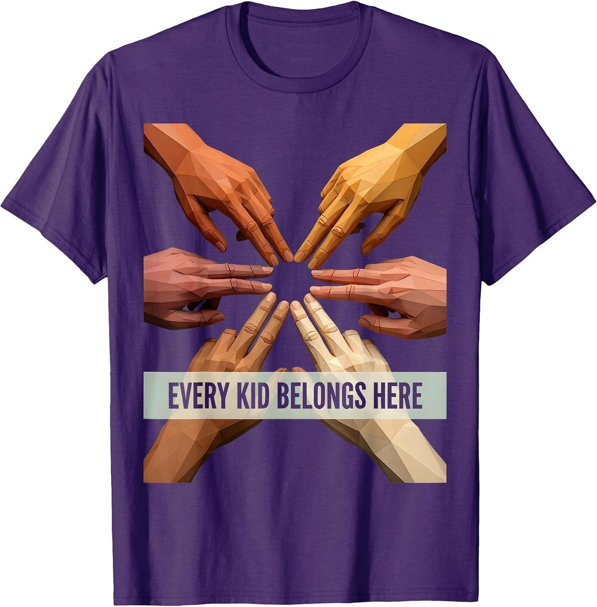 Men's Every Kid Belongs Here Special Education Design T-Shirt - Purple