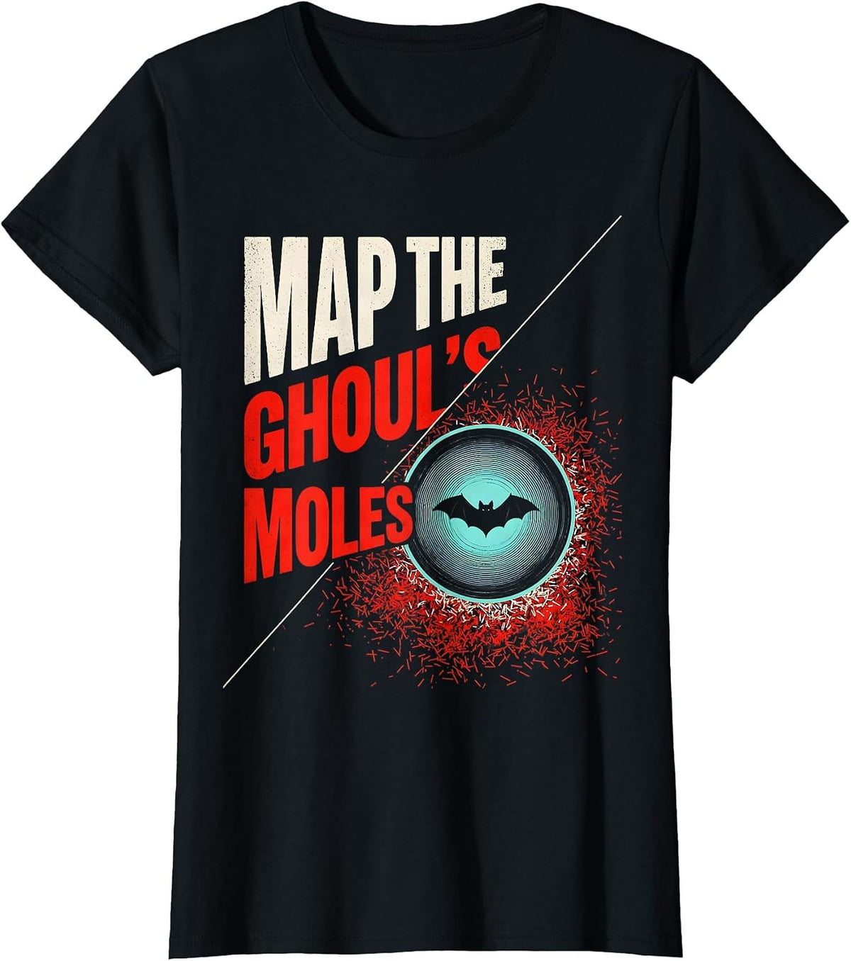 Map The Ghoul's Moles New Wave Dermatology Halloween Humor T-Shirt - Black