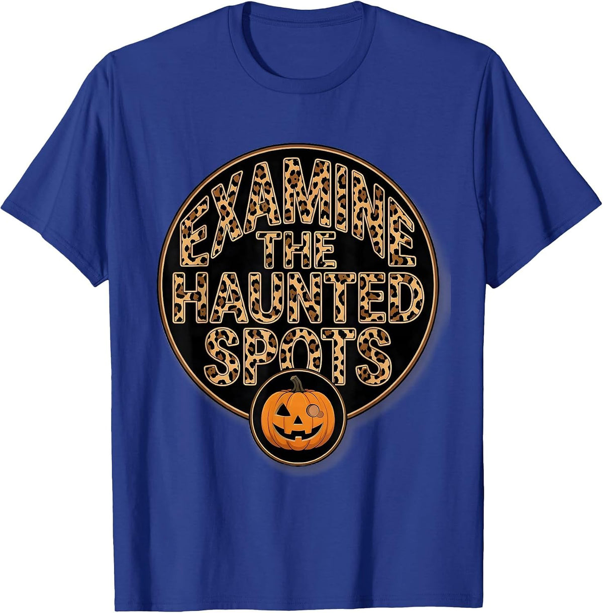 Examine The Haunted Spots Bold Dermatology Halloween Humor T-Shirt - Royal Blue