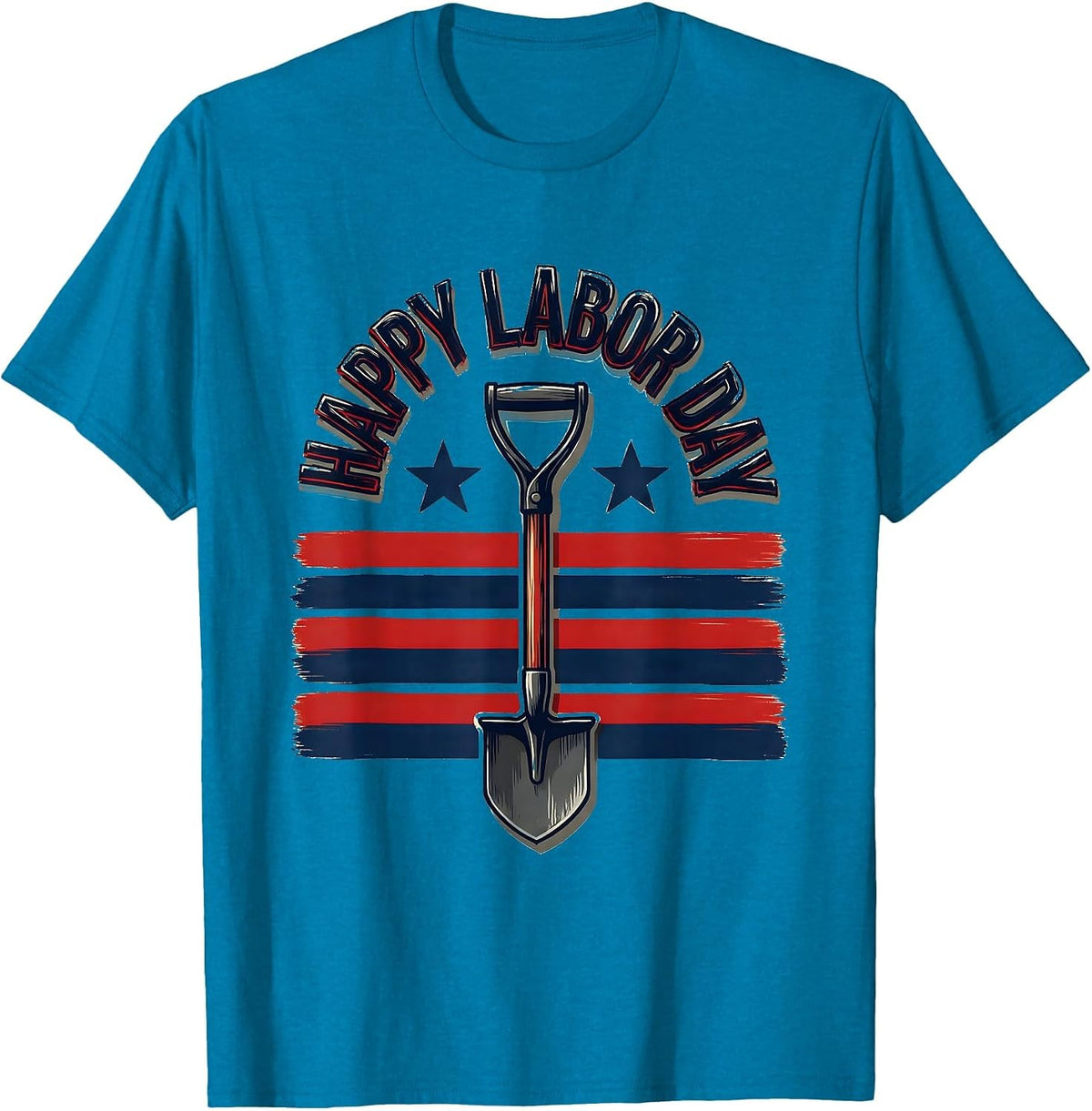 Happy Labor Day Patriotic Union Pride Sign Painter Style T-Shirt - Sapphire Blue