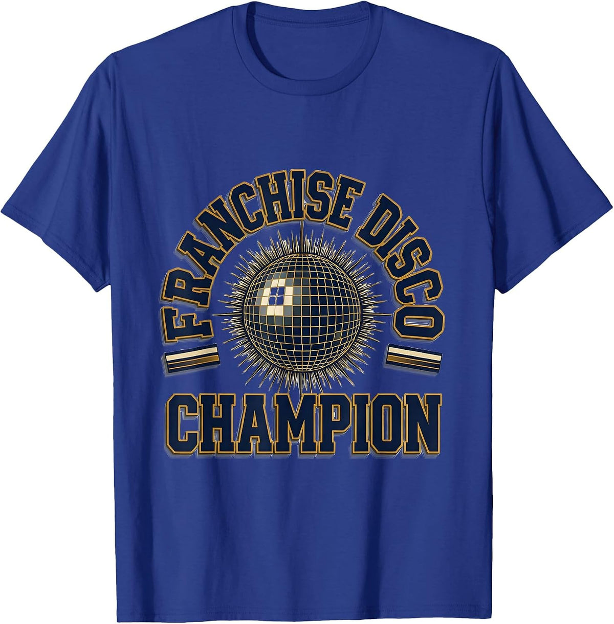 Franchise Disco Champion Retro 70s Disco Party Costume T-Shirt - Royal Blue